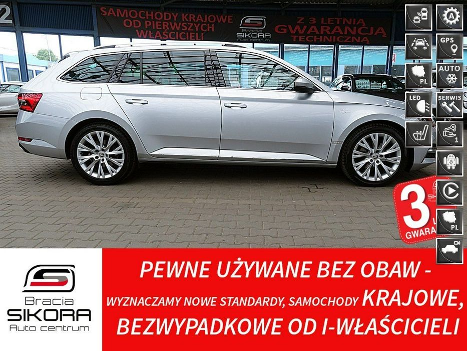 Skoda Superb Laurin&Klement AUTOMAT ACC GWARANCJA 1wł Kraj Bezwyp Serwisowany F23%