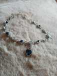 Pulseira Coração Azul Brilhante - Detalhes e Charme Romântico