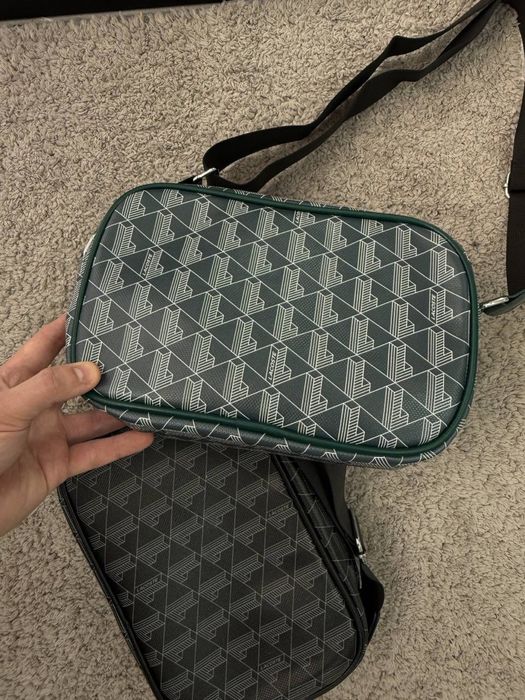 Месенджер Lacoste/ сумка лакосте чорна/ бананка лакост через плече