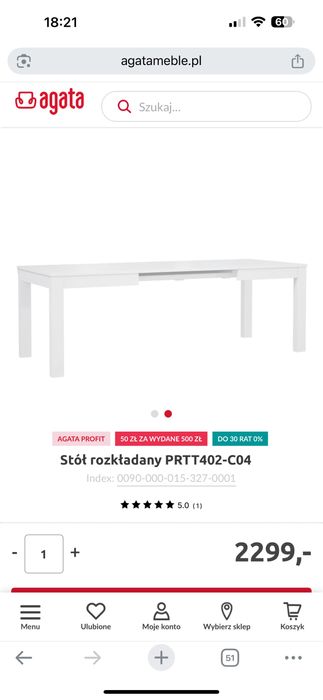 Stół w połysku agata meble