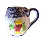 Caneca Cerâmica Vestal Alcobaça Nº 166 – pintada à mão motivos florais