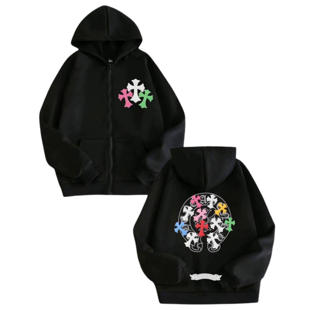 Зип-Худи Chrome Hearts Logo унисекс Хром Хартс с крестами толстовка