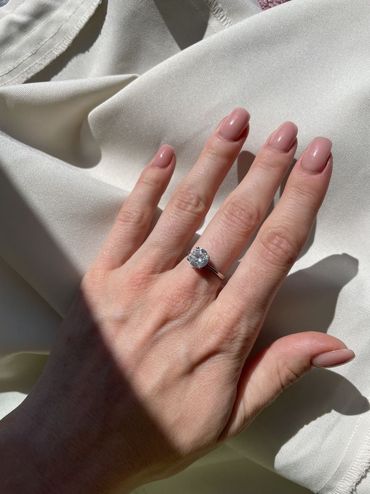 Срібне кольцо перстень 925 ювелірка цирконій фіаніт діамант