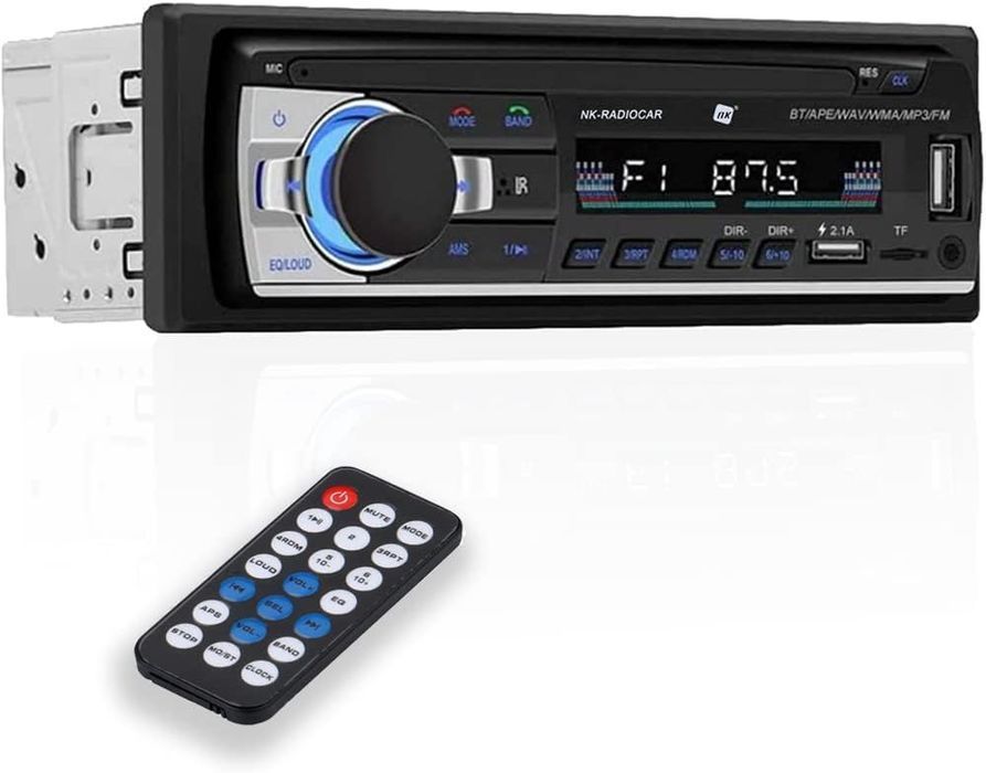 Radio Nk 1-Din 4X40W Bluetooth Aux, Mp3 Usb, Fm Pilot Lcd Ios Android