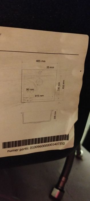 Zlewozmywak granitowy Milo jednokomorowy Plus bateria