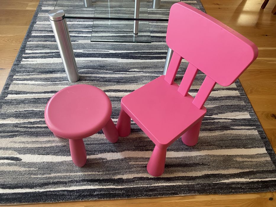 Krzesełko stołek mamut fuksja 2 szt. Ikea