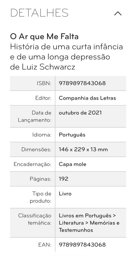 “O Ar que Me Falta”, Luiz Schwarcz