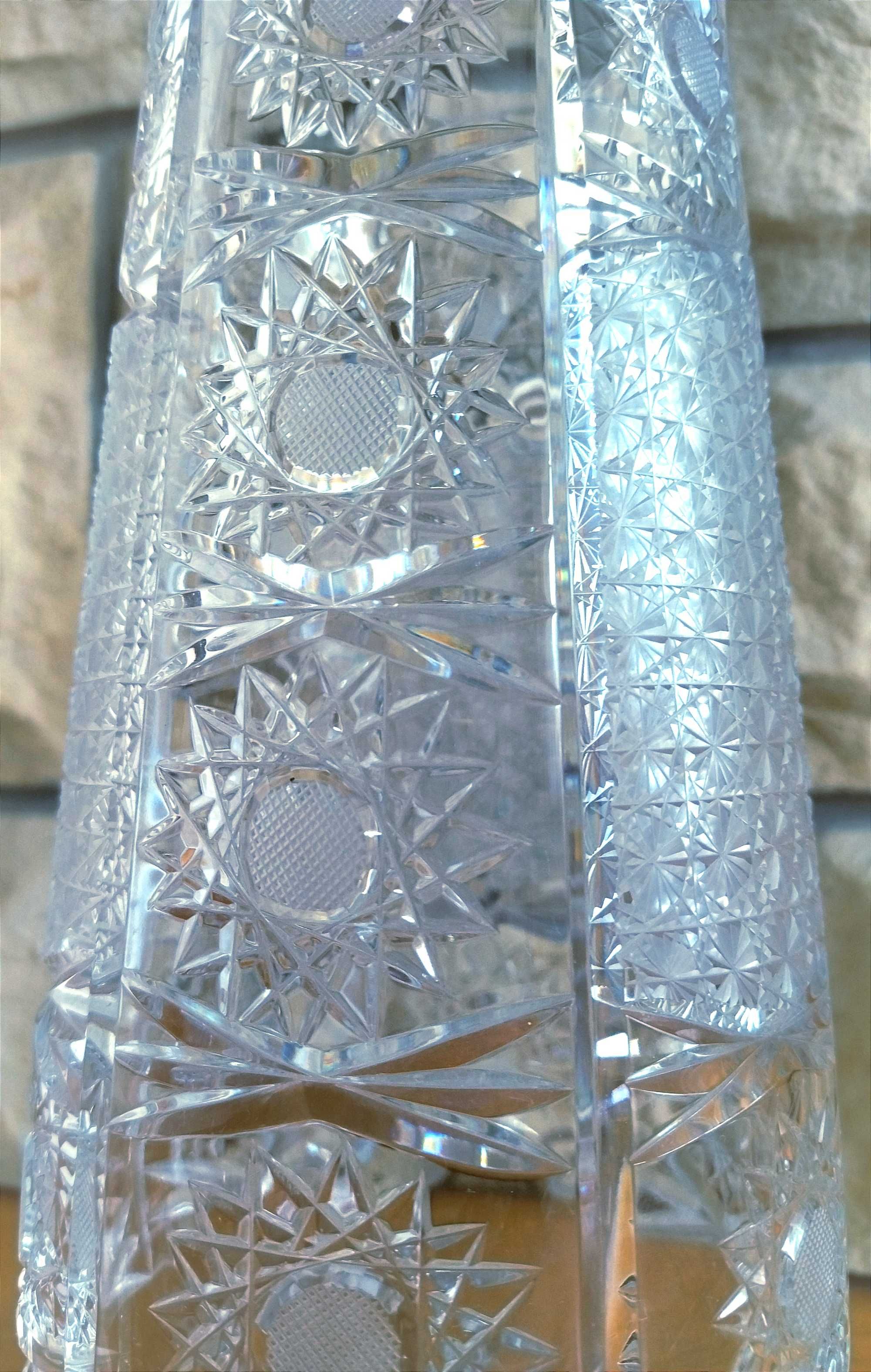 Duży wazon kryształowy 29 cm kryształ PRL stan idealny piękny wzór