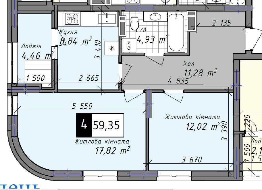 У продажу 2 кімн. квартира у м. Одеса