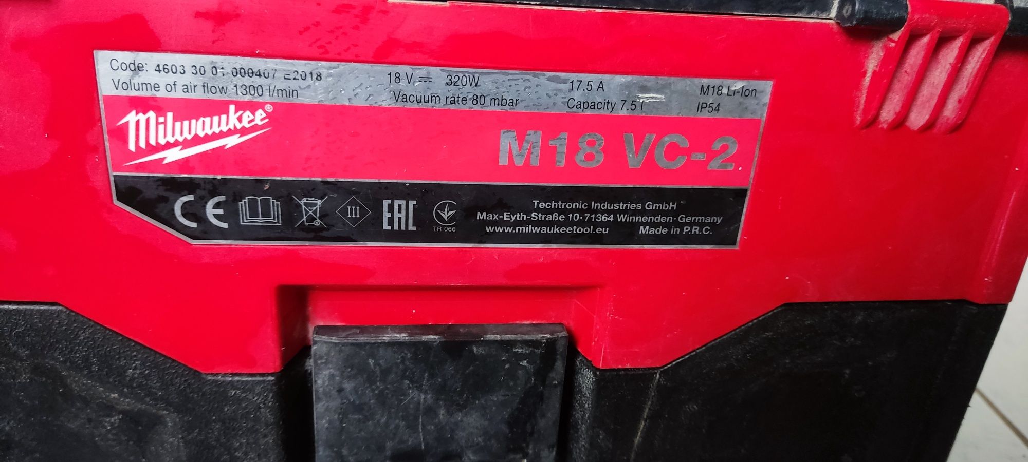 Odkurzacz milwaukee m18 vc-2 vc2