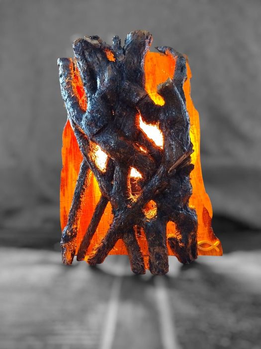 ARTESANATO - Candeeiro em Madeira Natural