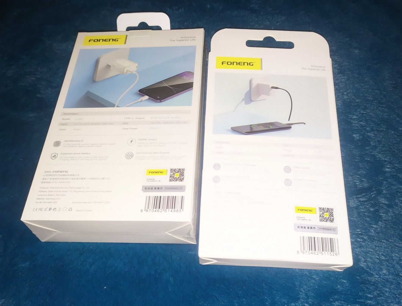 Ładowarka sieciowa i kabel USB-C Foneng