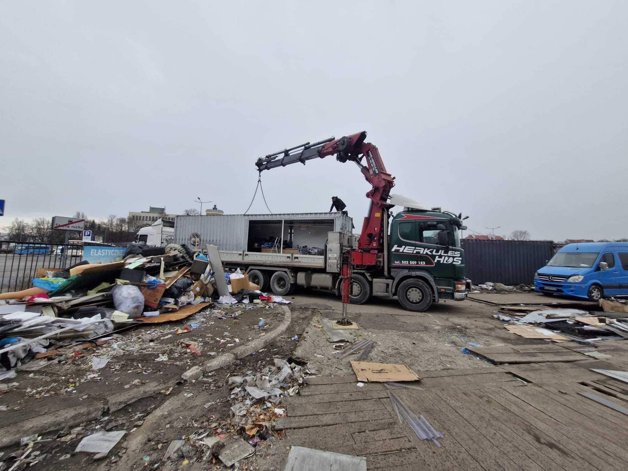Transport HDS, Załadunek i Rozładunek, dźwig, żuraw, 18ton, wysięg 24m