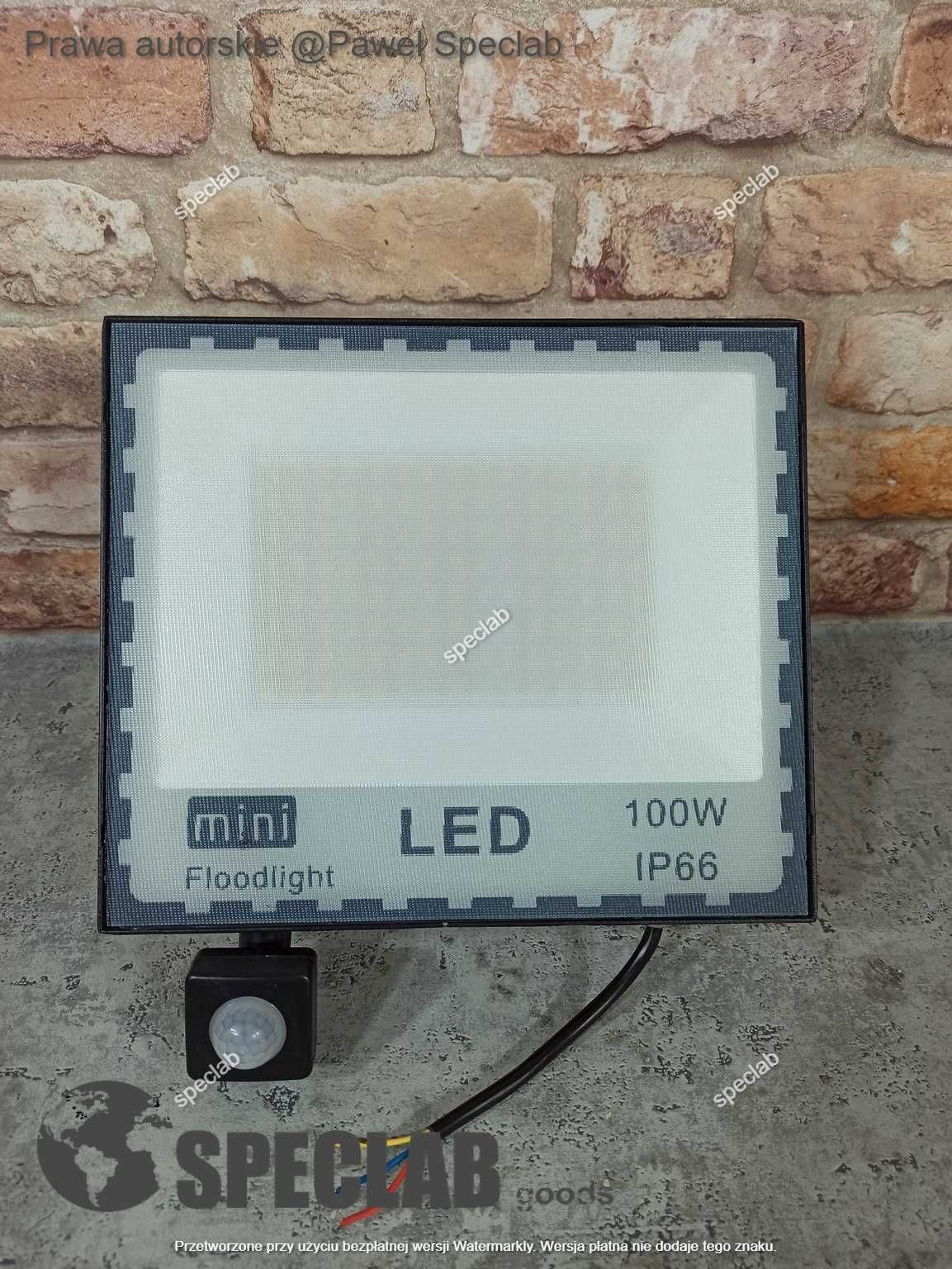 LED Naświetlacz 100W z czujnikiem ruchu, klasa A