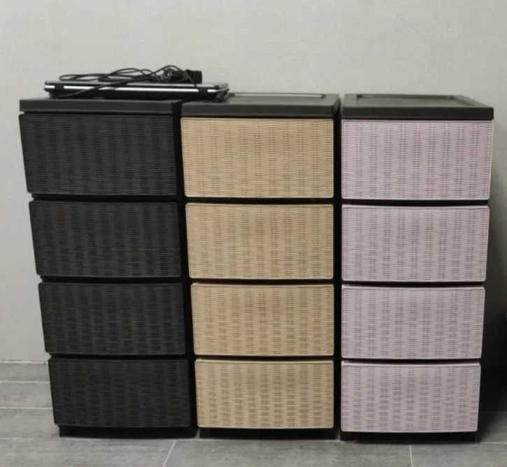 Комод Ротанг 4 яруси пластиковий 86.5×44.5×34.5 см R-Plastic