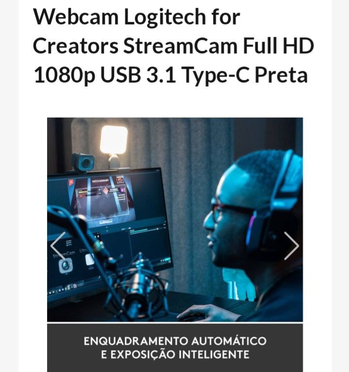 Streamcam LOGITECH praticamente NOVA