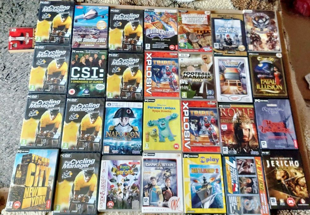 84 GRY NA PC: kolekcja, zestaw, zbiór, wydania pełne pudełkowe, różne