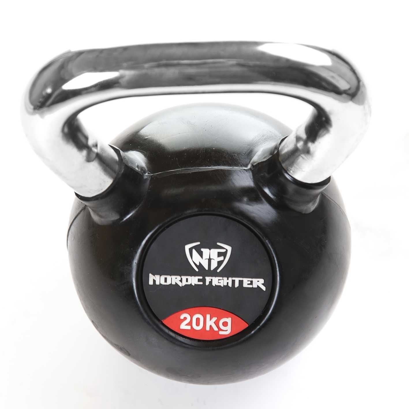 Kettlebells ogumowane z rączką chromowaną 10 kg