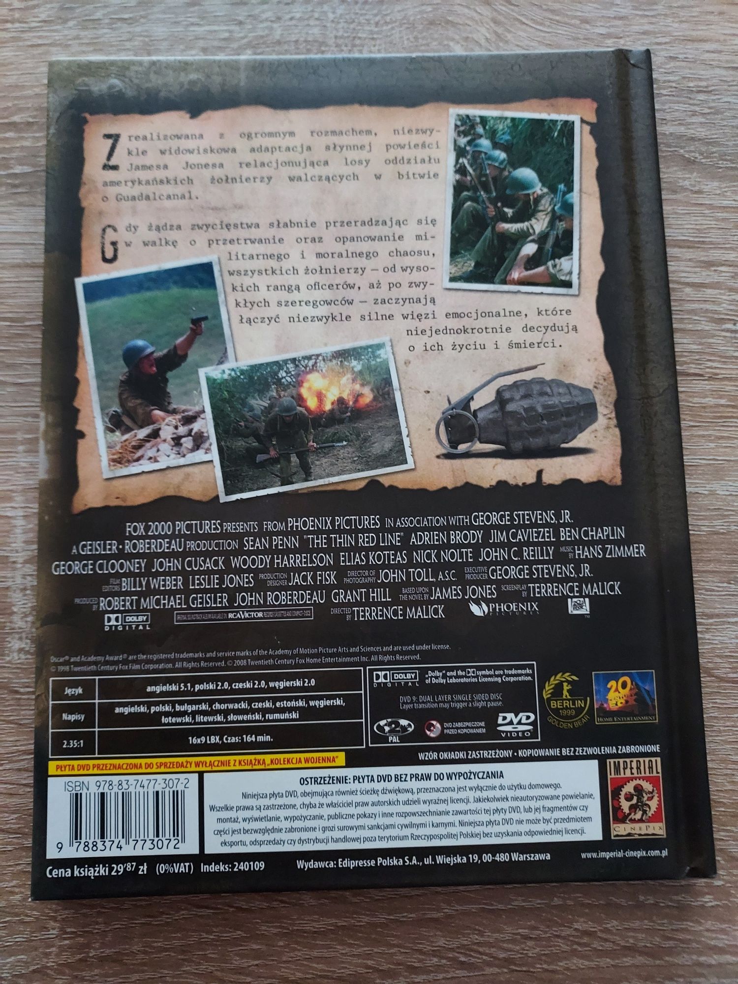 Cienka Czerwona Linia- Sean Penn- Film Dvd Polski Lektor Unikat
