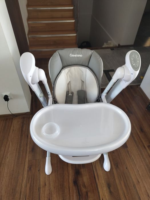 Caretero Indigo 2w1  Krzesełko do karmienia/ Huśtawka /Jasnoszary