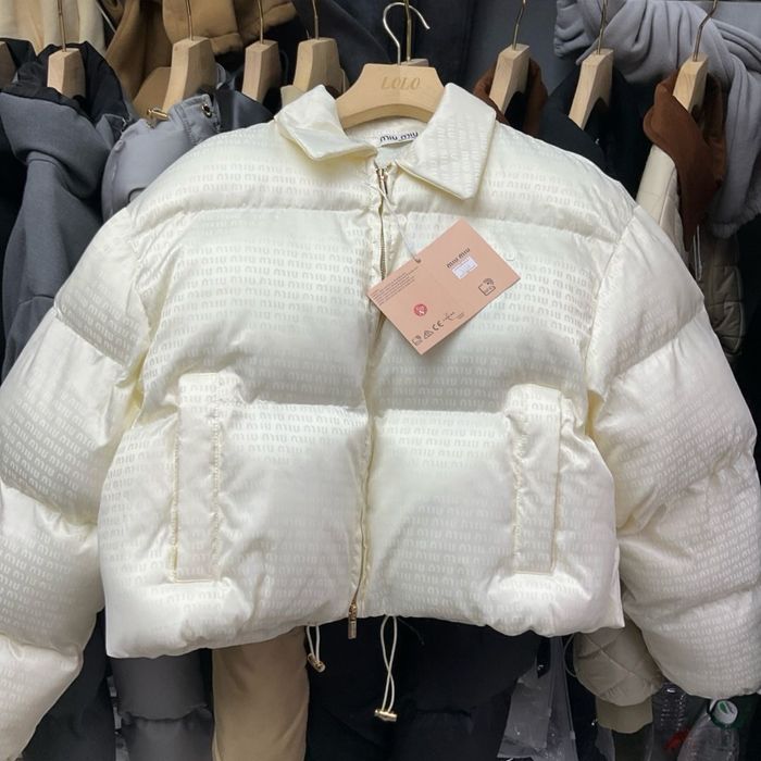 Куртка пуховик Miu Miu миу міу чорна бежева черная
