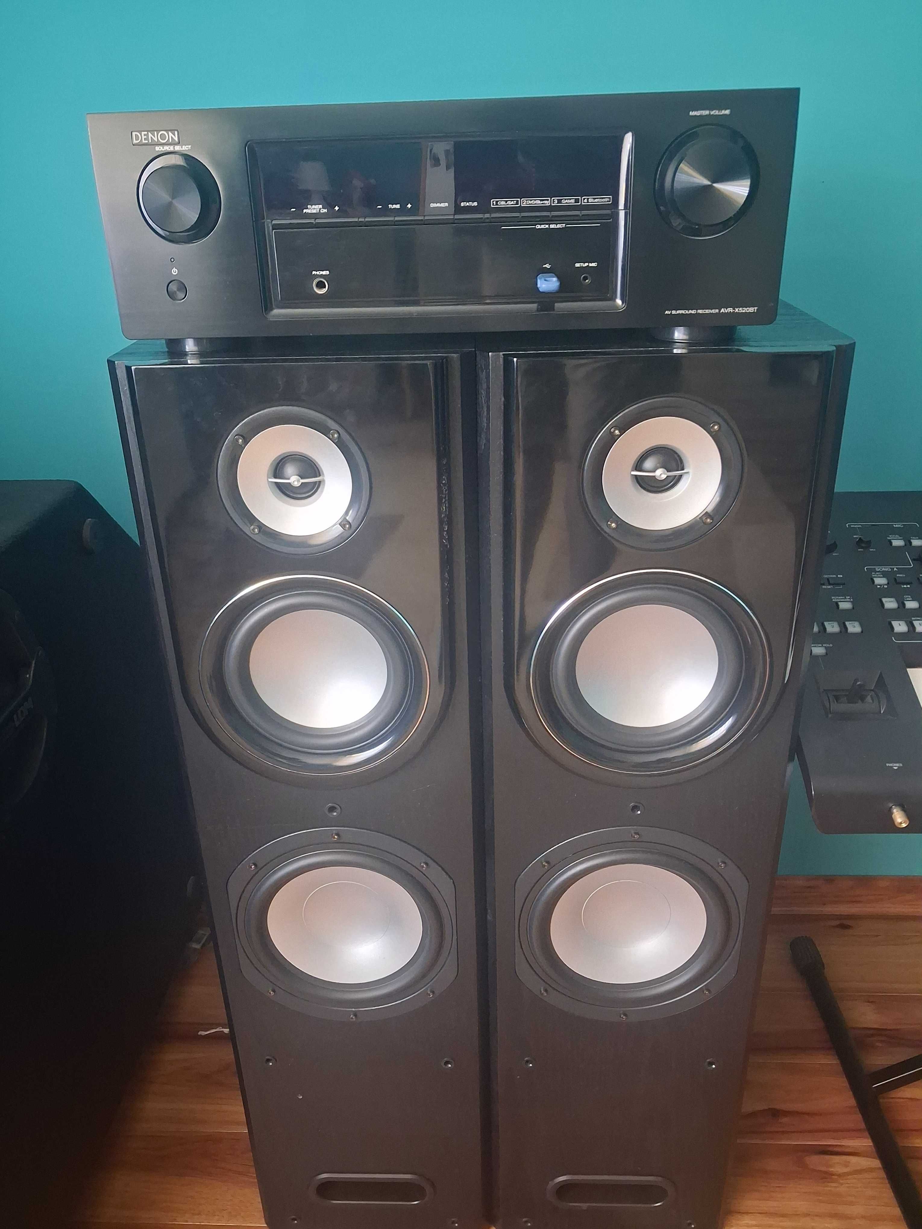 Amplitumer denon avr 5.2 bluetooth+ hdmi+optyka+2 głośniki  eltax