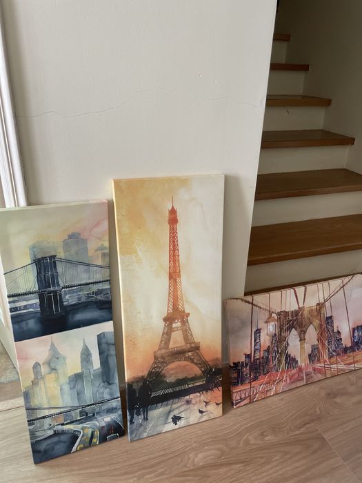 Conjunto 4 quadros cidades