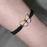 B219 Bransoletka Motyl makrama pleciona Handmade Rękodzieło