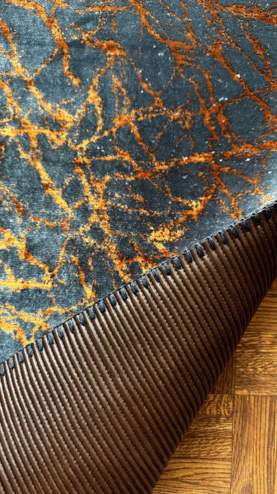 Dywanik zielono-złoty do korytarza/łazienki/wejścia/kuchni 45x70