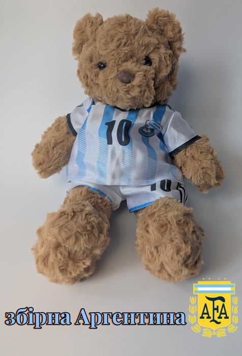 Плюшевий медвідь футболіст/ м'яка іграшка/ подарунок футболісту/ 35 см