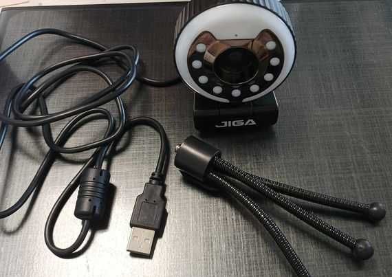 kamera internetowa USB ze światłem pierścieniowym, statywem