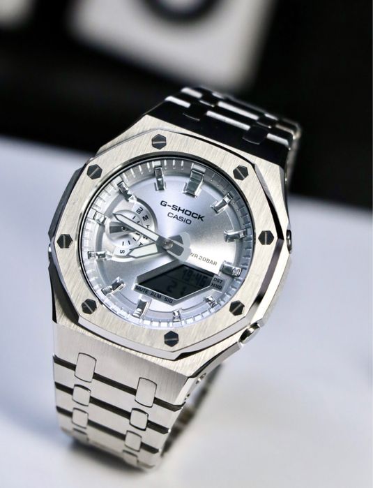 Casio GA 2100 custom годинник Оригінал металевий корпус , кастом часы