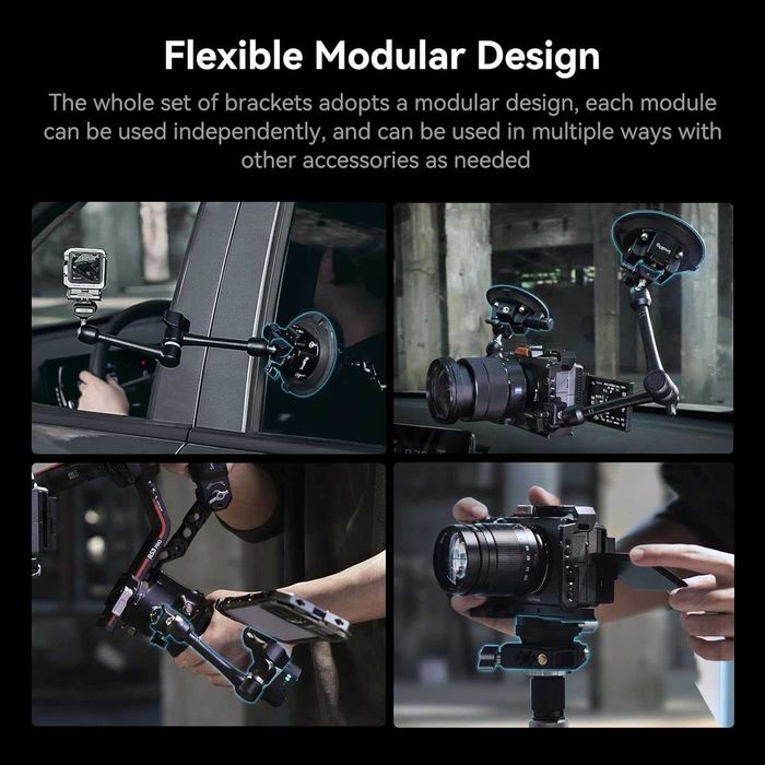 SMALLRIG 3565 4-ramienny uchwyt samochodowy na kamerę z przyssawką