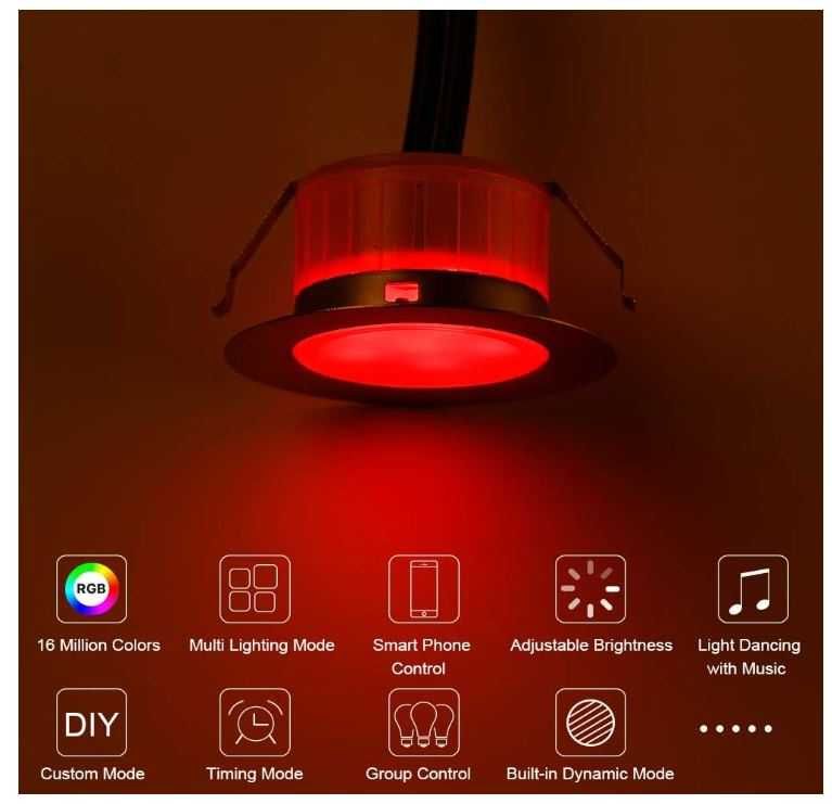 Lampy gruntowe 20 sztuk RGBWW sterowanie Bluetooth średnica 31mm