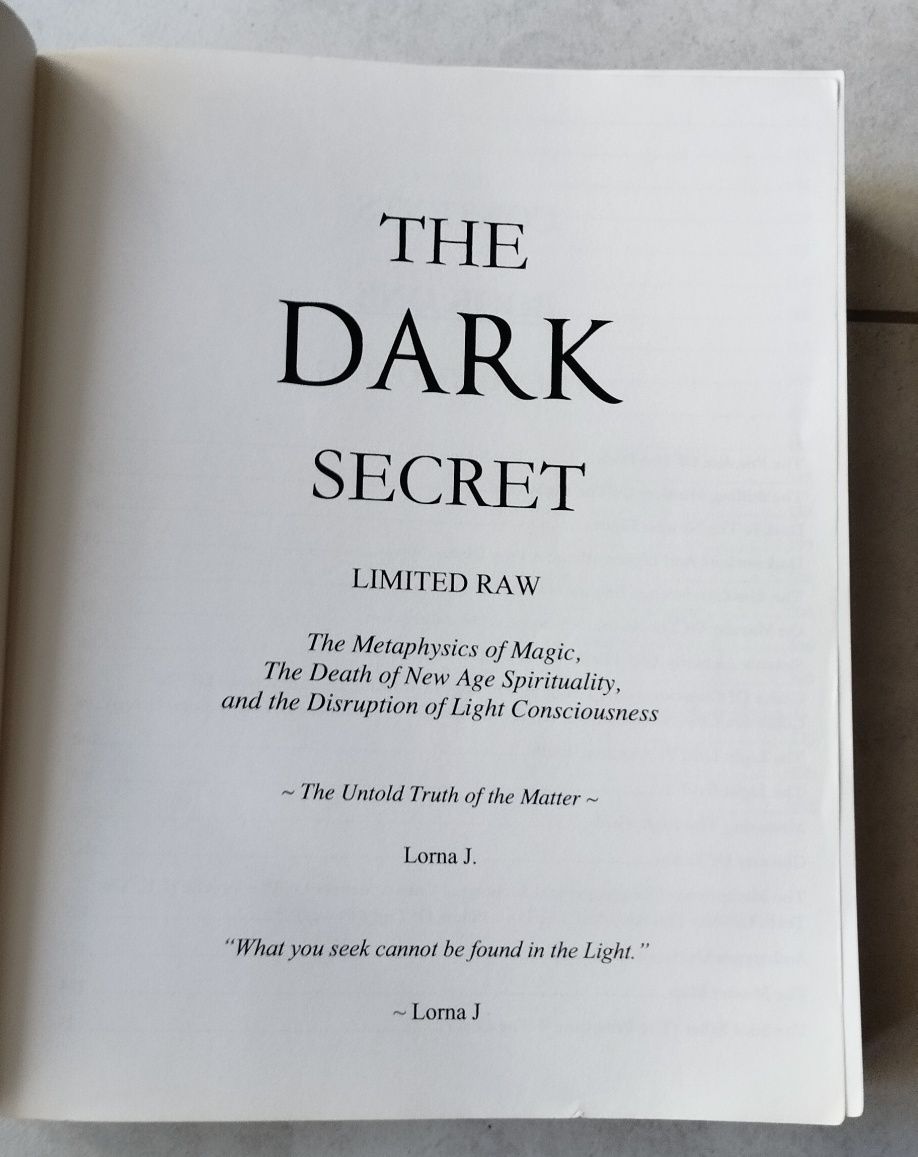 The Dark Secret limited Raw