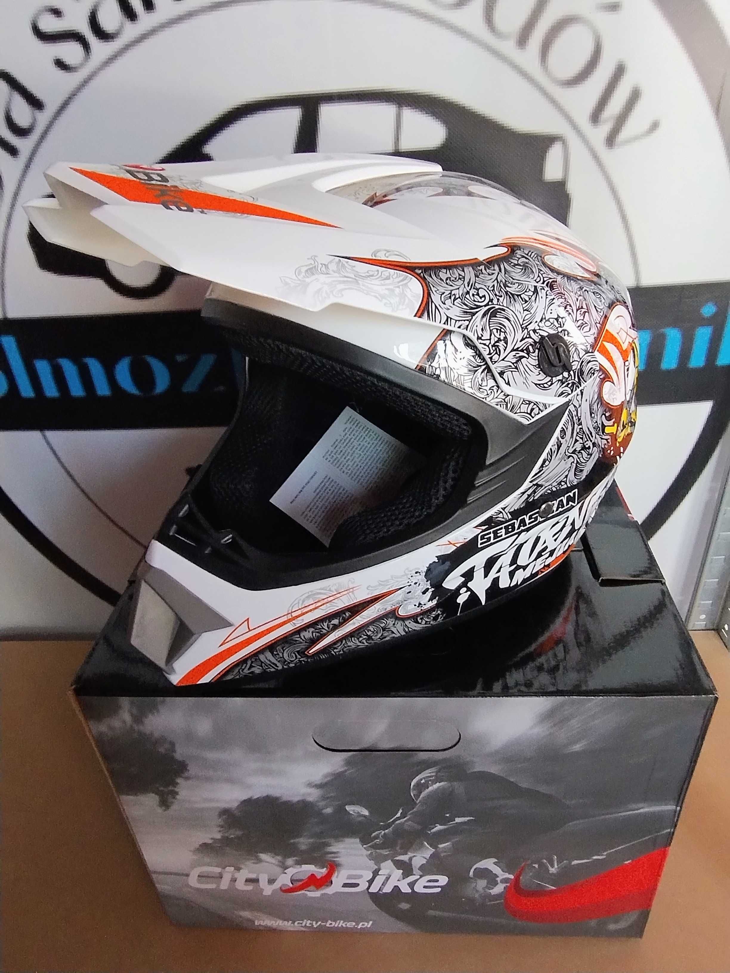 Kask Crossowy quad hulajnoga City-Bike Tatan Biały M