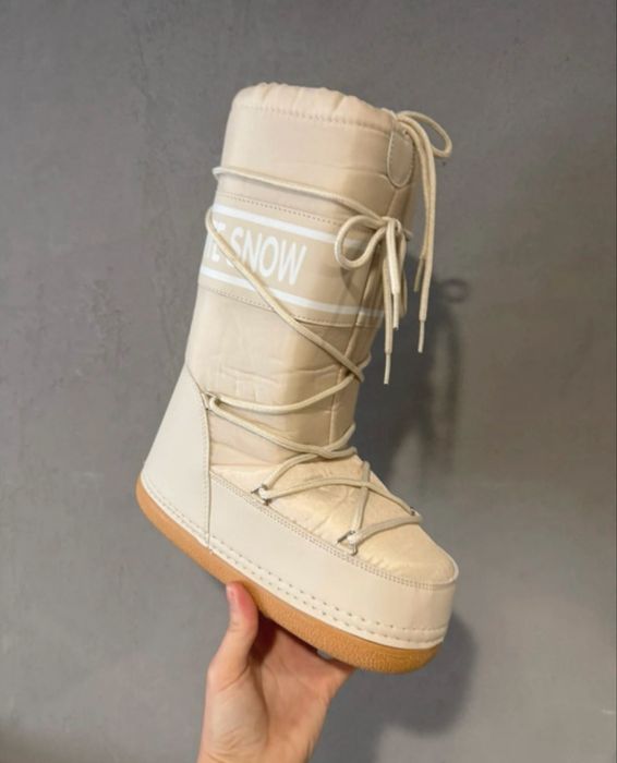 Beżowe śniegowce, śniegowce damskie, buty zimowe, kozaki, botki, 35-42