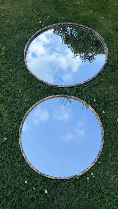 Duże lustro ścienne metalowa rama