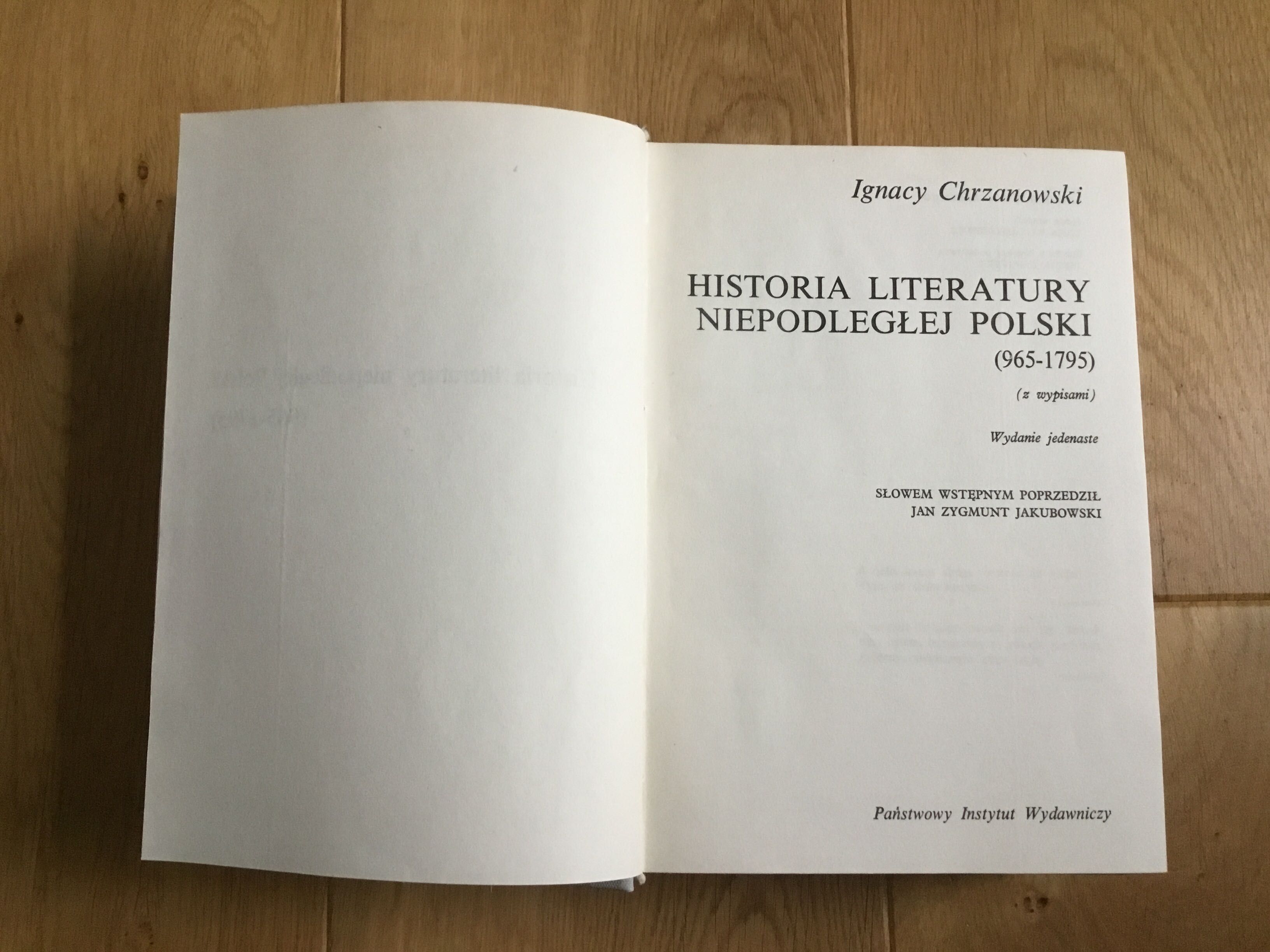 Ignacy Chrzanowski, Historia literatury niepodległej Polski, 1971