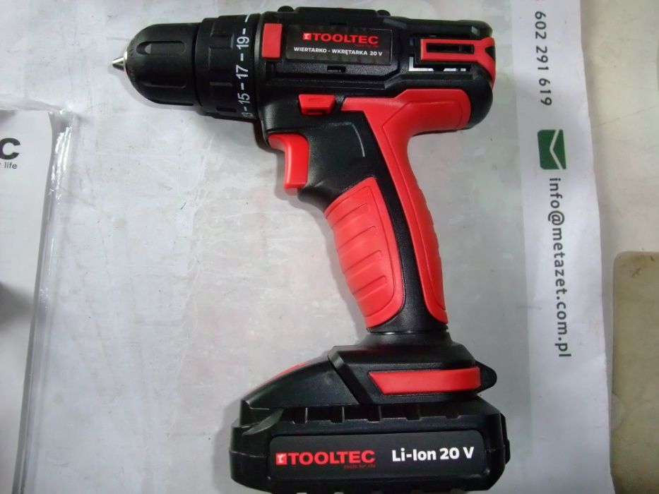 Wiertarko-wkrętarka Tooltec 20V,aku Li-jon1,5Ah