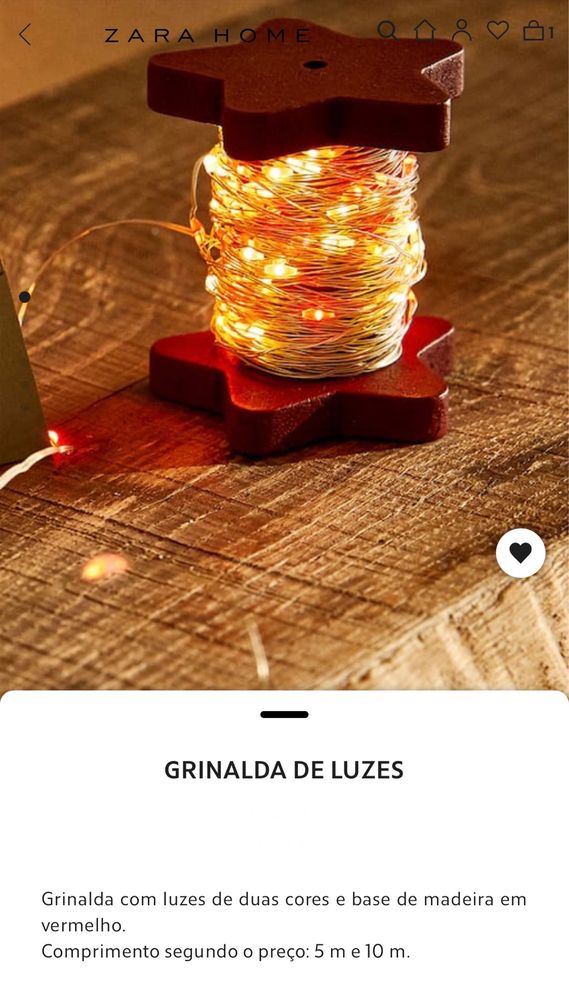 Grinalda De Luzes Zara Home NOVO