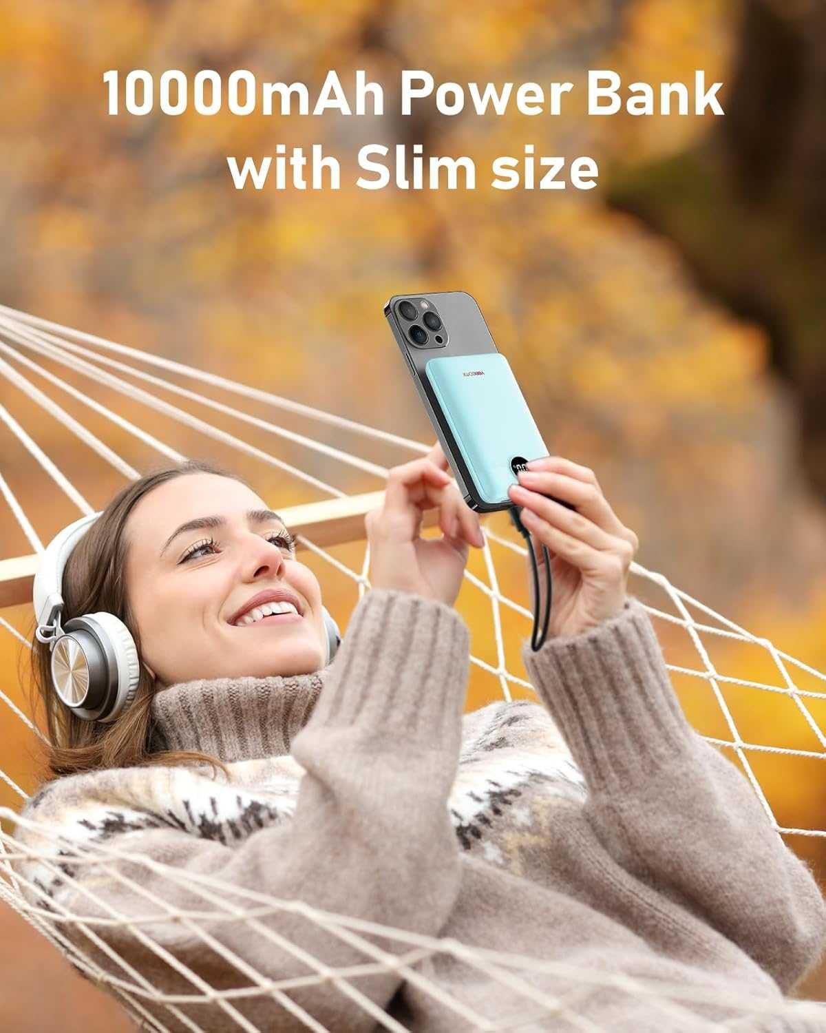 VEEKTOMX Mini Power Bank 10000mAh powerbank 22,5W PD QC3.0
