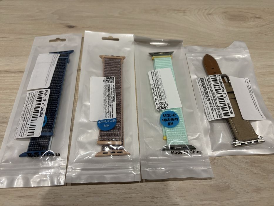 Нові ремінці (нейлонові/шкіряний) для Apple Watch 45mm