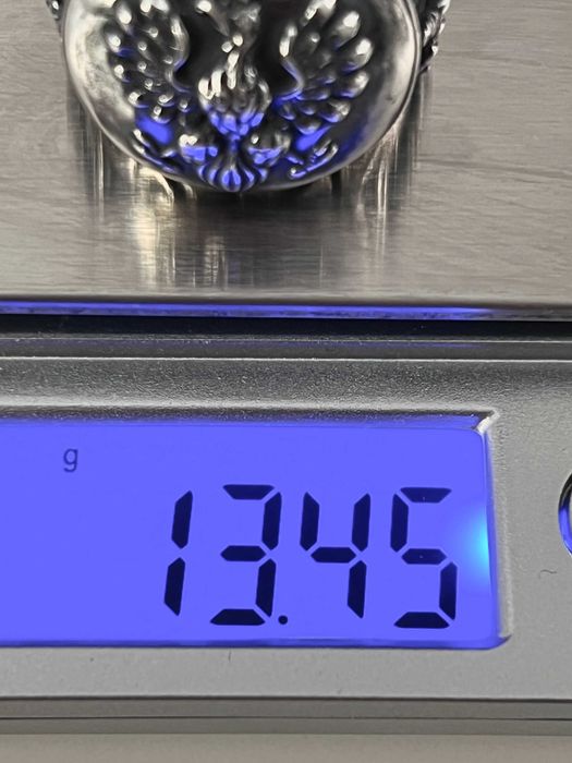 Srebro - Srebrny sygnet z orłem w koronie