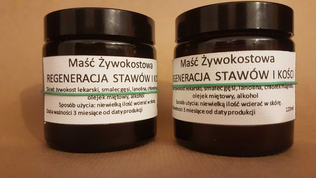 Maść żywokostowa. Regeneracja stawów, mięśni, ścięgien, kości 120 ml