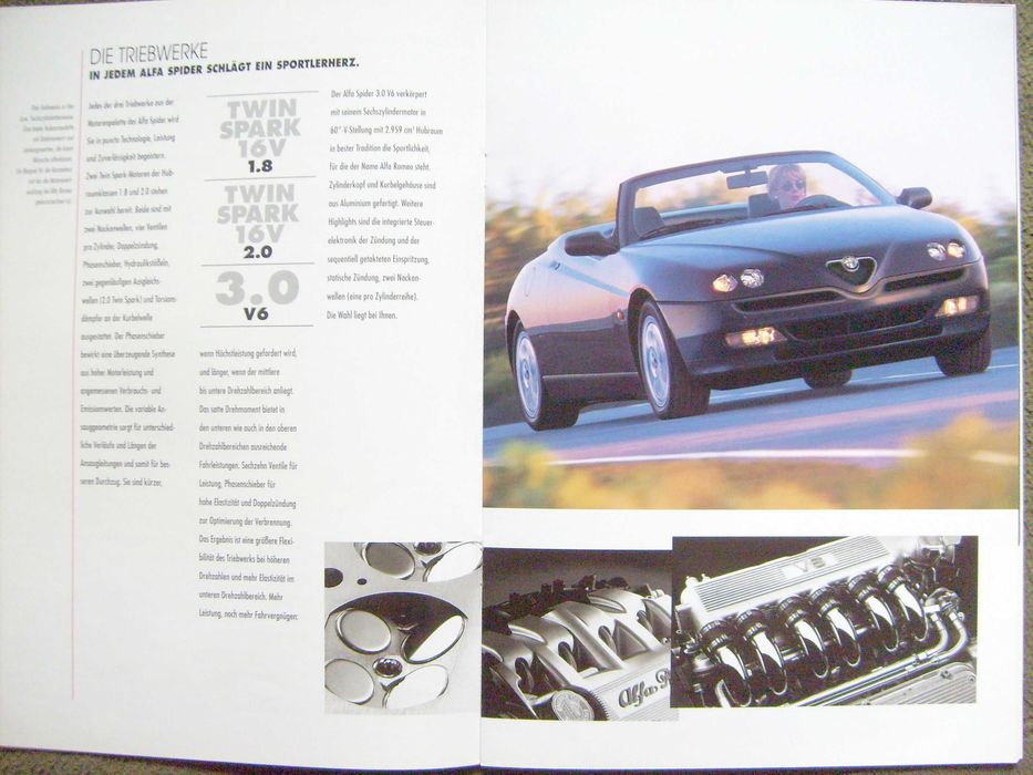 ALFA ROMEO SPIDER 1999 (1.8 16V/2.0 16V/3.0 V6) prospekt 32 str. BDB-