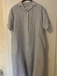 Платье рубашка лен 48 -50 с карманами