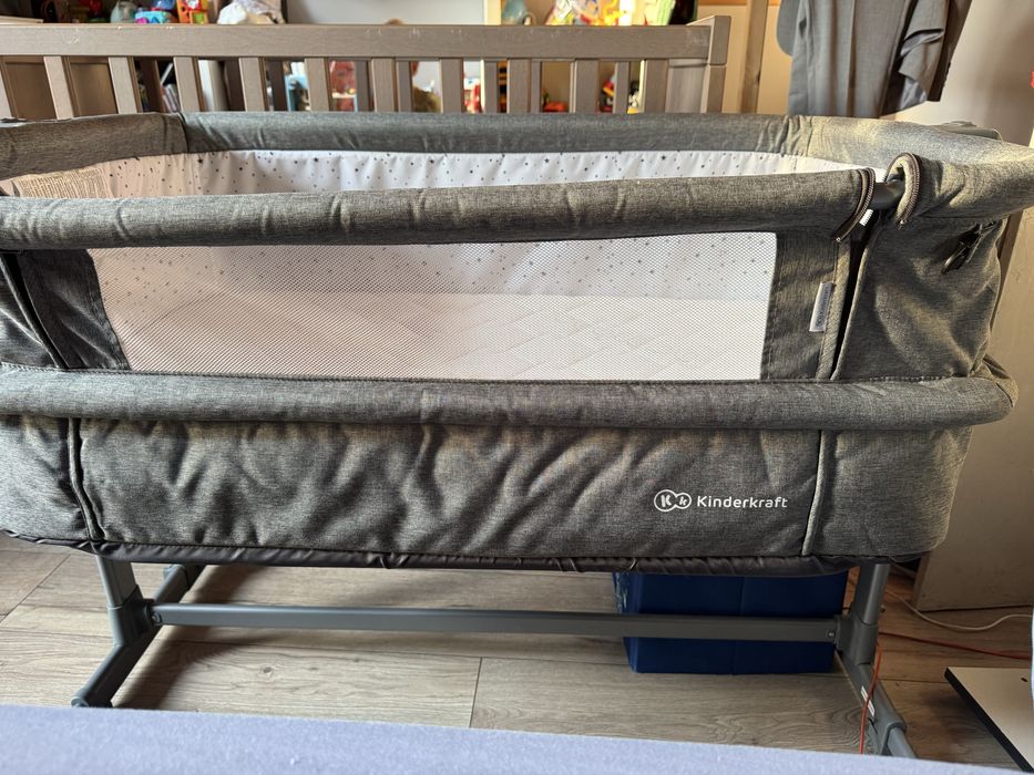 Kinderkraft łóżeczko dostawne NESTE UP GREY MELANGE+materac