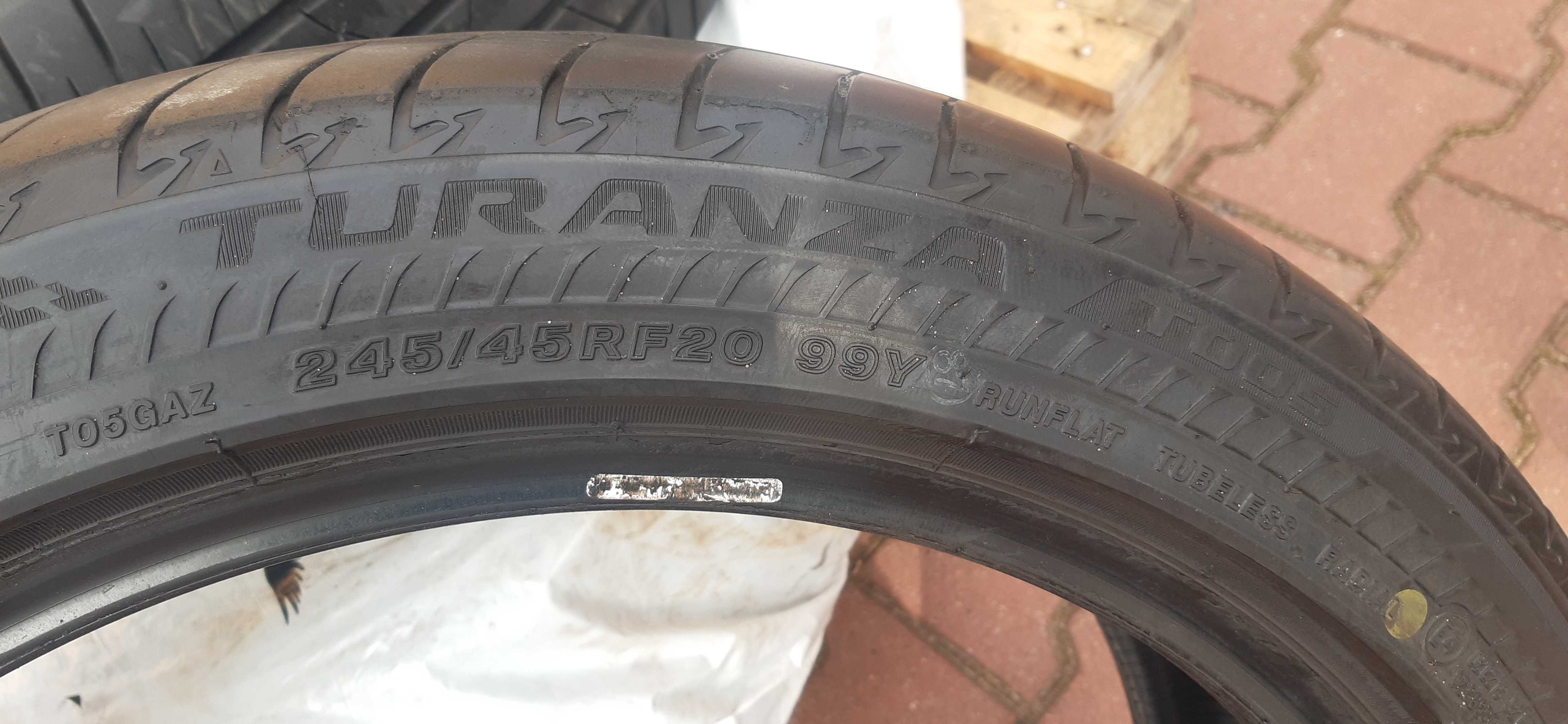 Bridgestone TURANZA  T005 245/ 45 R 20 99 Y 2018r. RUNFLAT !