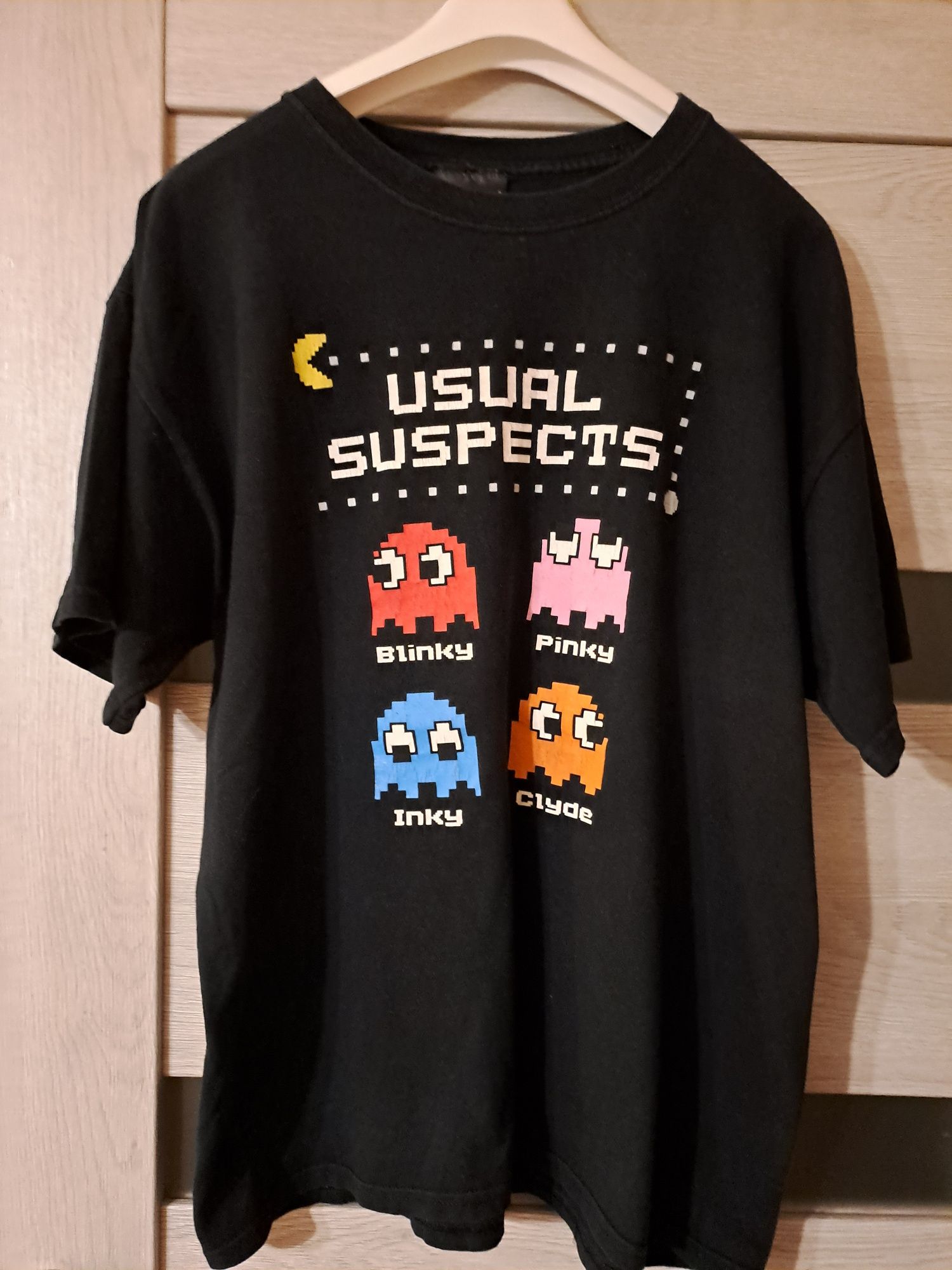 Vintage 2000s Pac Man Doodle Graphic Game T Shirt Microsoft L